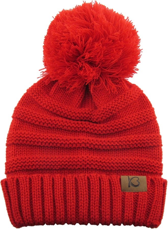 KBETHOS Women's Winter Warm Thick Oversize Cable Knitted Beanie Hat with Pom Pom Ribbed Stretch - Image 4